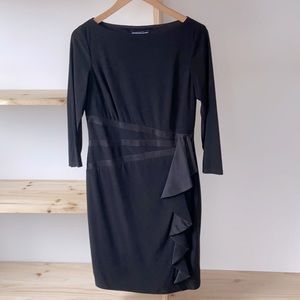 Black mid-length polyester dress